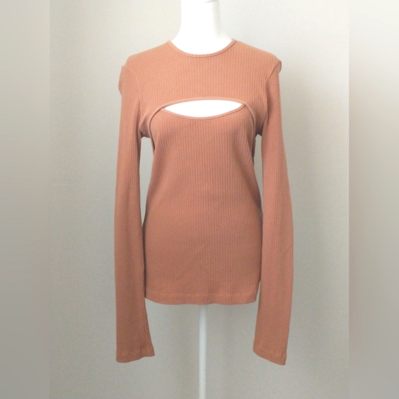 Agolde Sweaters - AGolde Lyza cut out ribbed organic cotton sweater L